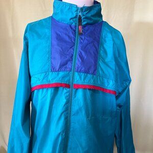 Vintage Sierra Sport Men's Blue 1/4 Zip Windbreaker Jacket Large Passport to Adv